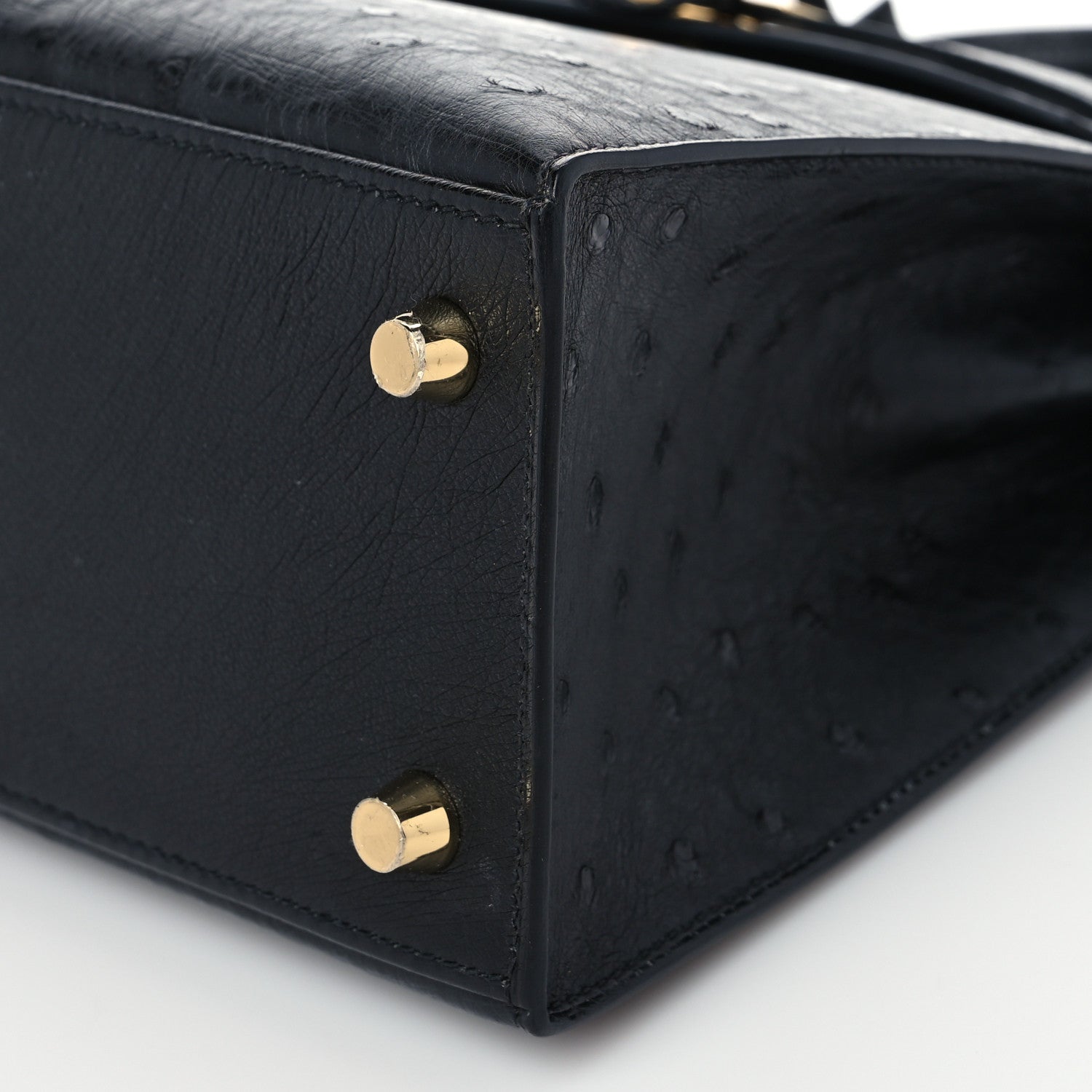 Hermes Ostrich Kelly Sellier 25 Black 9 of 9