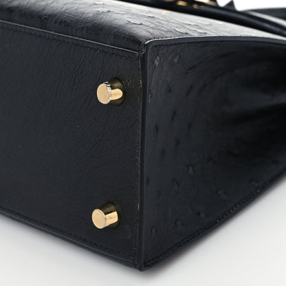 Hermes Ostrich Kelly Sellier 25 Black 9 of 9