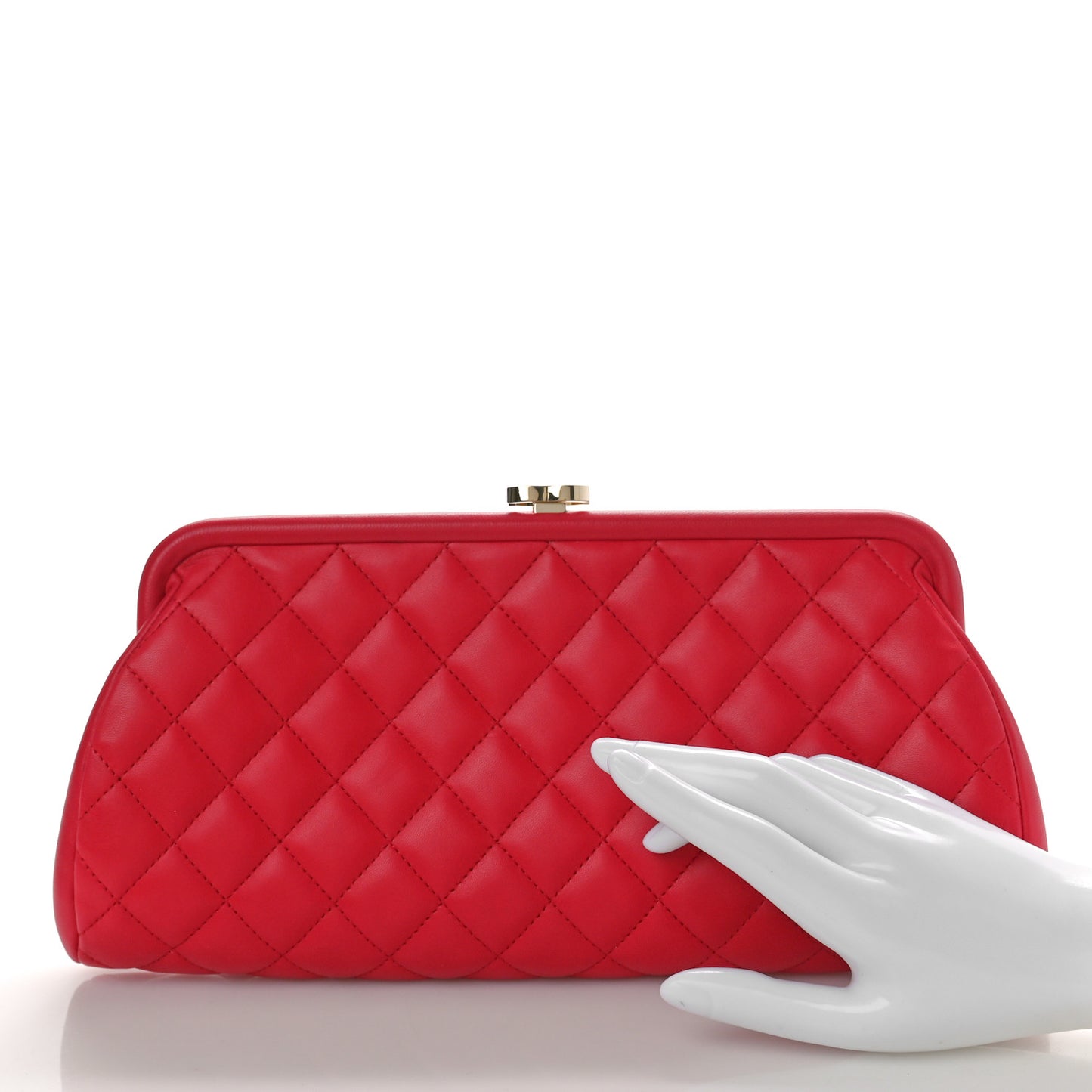 Lambskin Quilted Timeless Clutch Fuchsia