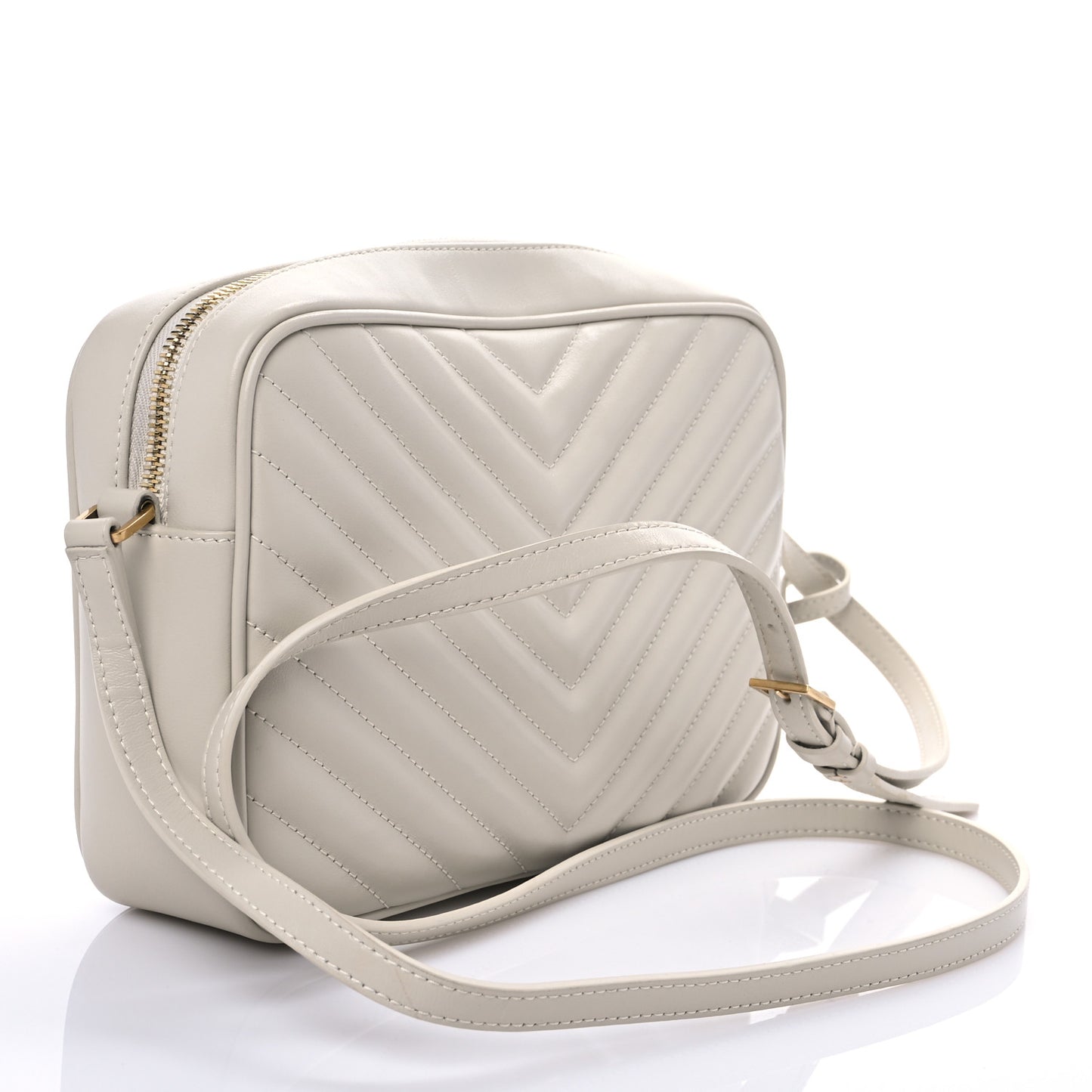 Calfskin Matelasse Monogram Lou Camera Bag Crema Soft