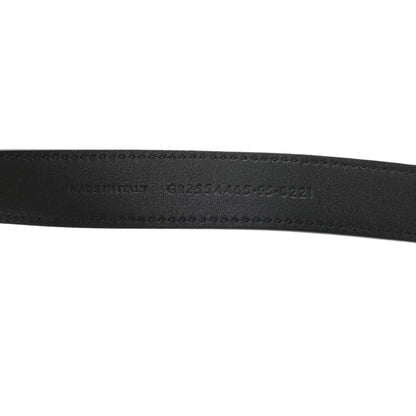 Saint Laurent Smooth Calfskin Monogram Square Buckle Belt 95 38 Black 4 of 6