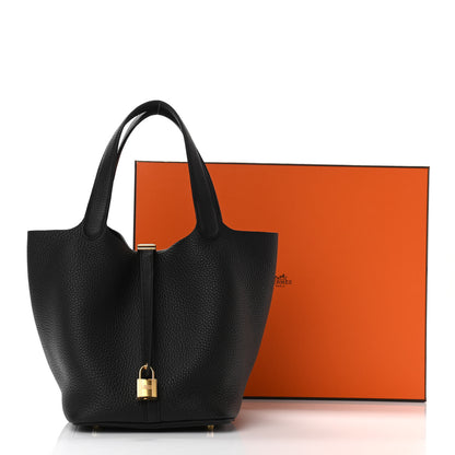 Hermes Taurillon Clemence Picotin Lock 22 MM Black 11 of 11