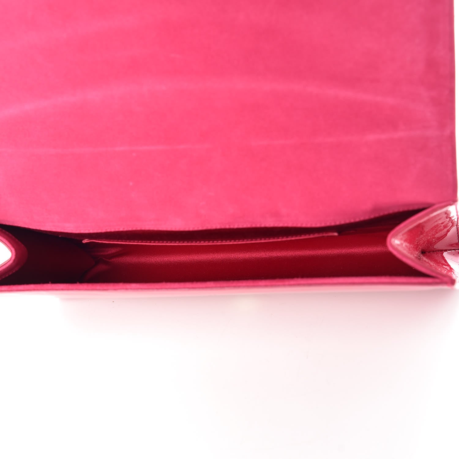 Saint Laurent Patent Monogram Large Belle De Jour Clutch Fuchsia 7 of 9