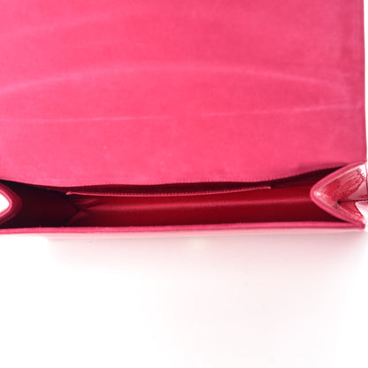 Saint Laurent Patent Monogram Large Belle De Jour Clutch Fuchsia 7 of 9
