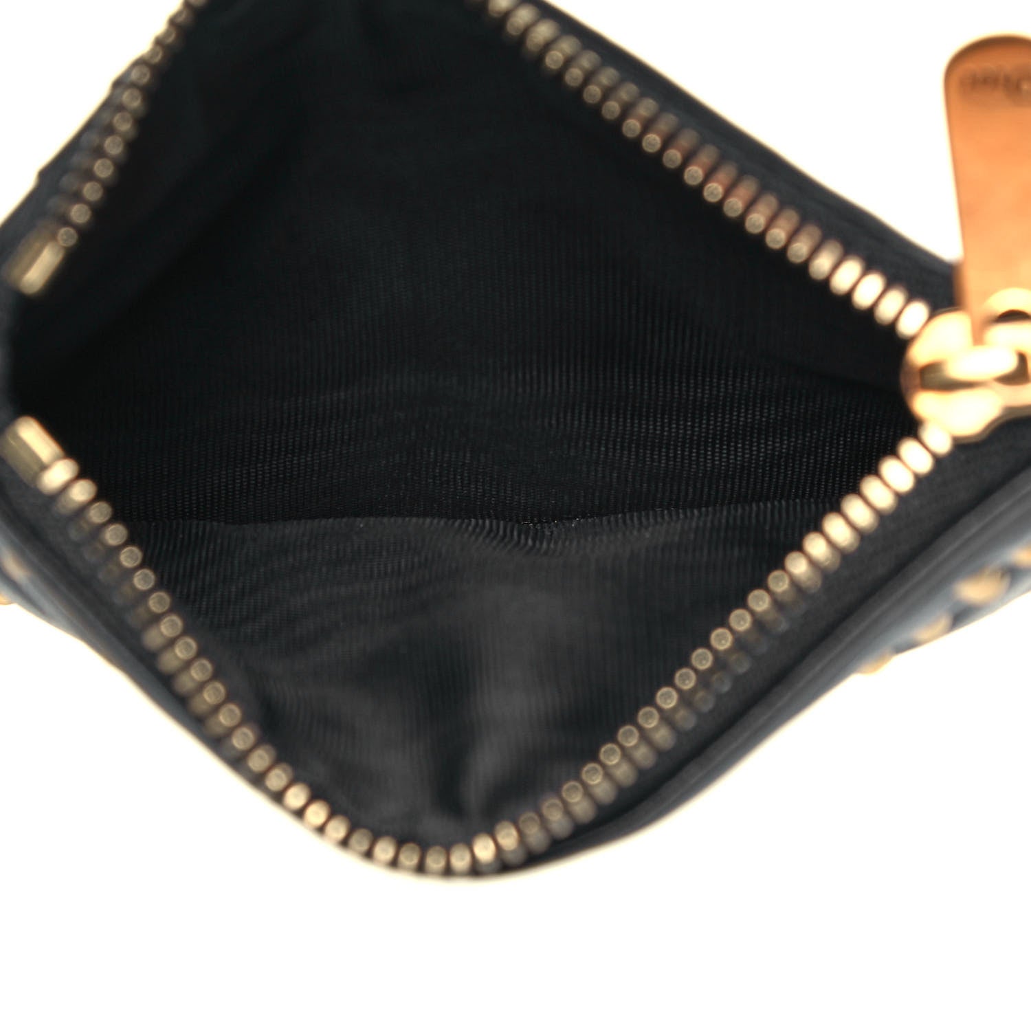 Christian Dior Lambskin Cannage Studded Lady Dior Zip Card Holder Black 5 of 7