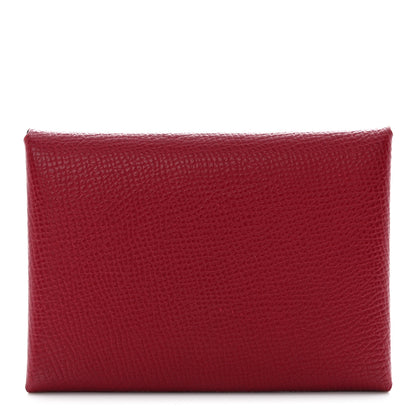 Hermes Epsom Calvi Duo Card Case Rubis 1 of 8