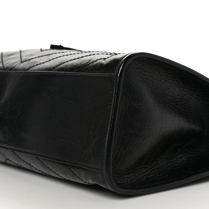 Saint Laurent Crinkled Calfskin Matelasse Monogram Large Niki Shopper Tote Black 8 of 8