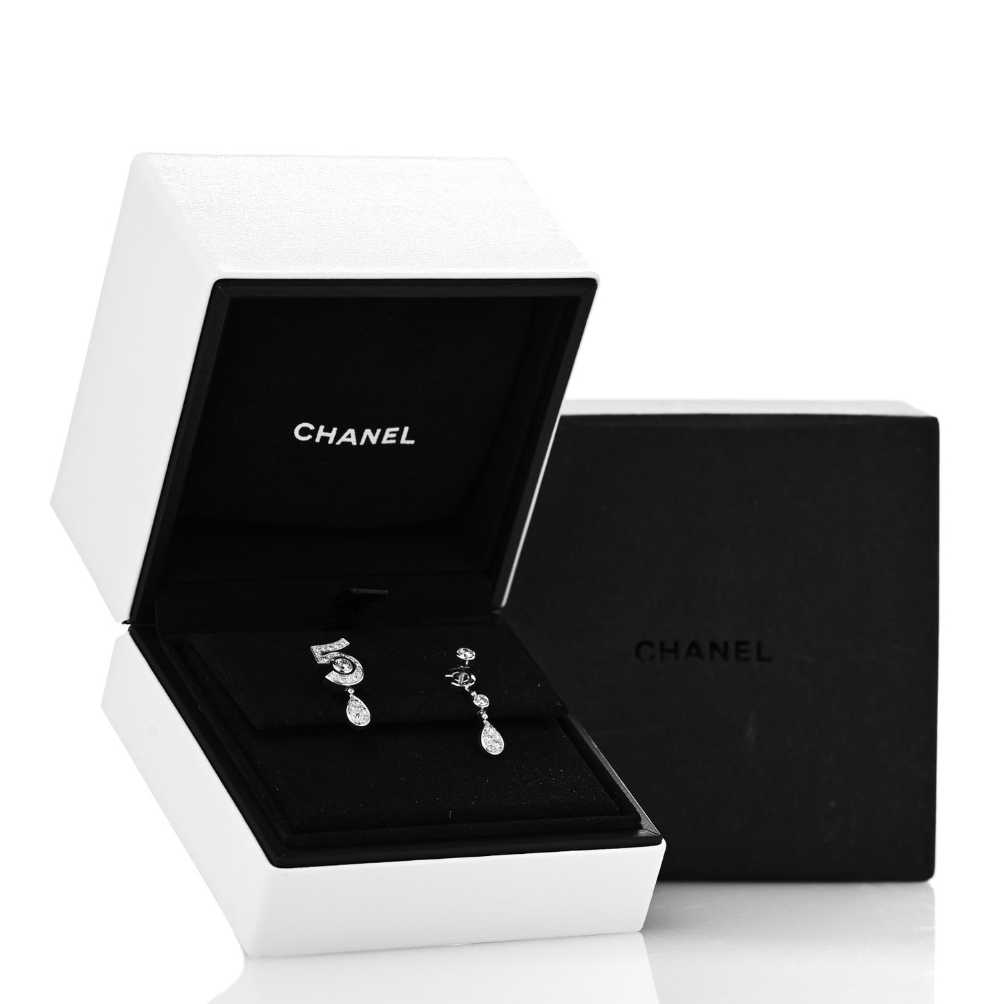 18K White Gold Diamond No 5 Transformable Earrings