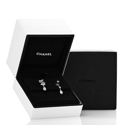 Chanel 18K White Gold Diamond No 5 Transformable Earrings 5 of 5