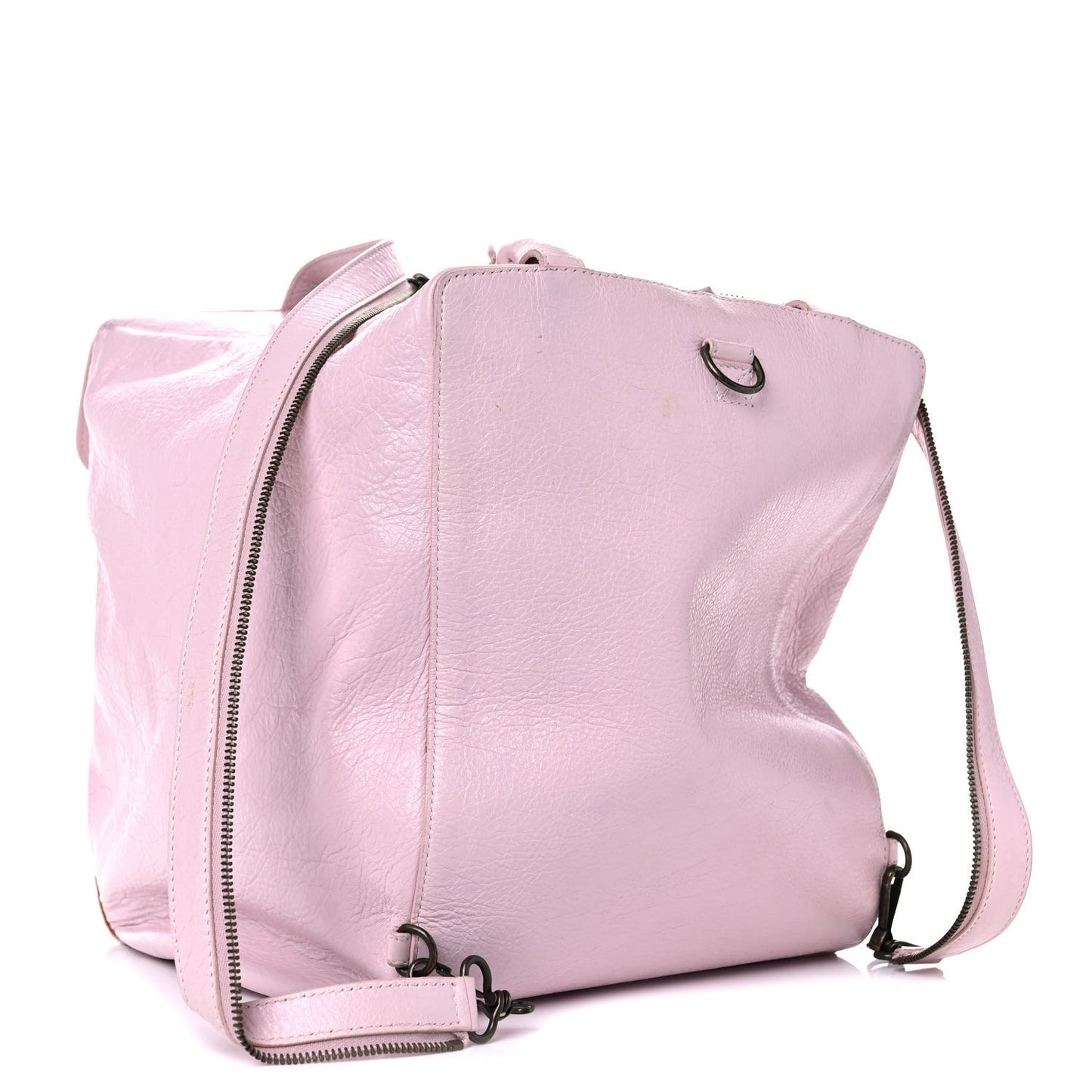 Agneau Classic Hardware Zip Traveler Backpack Rose Poudre Rose Petunia