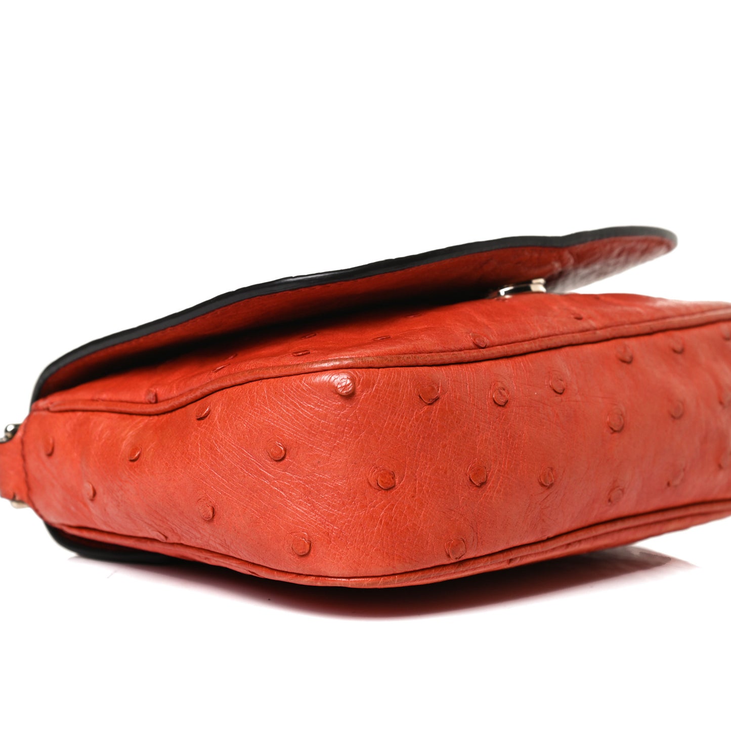 Ostrich Small Soho Chain Flap Crossbody Golden