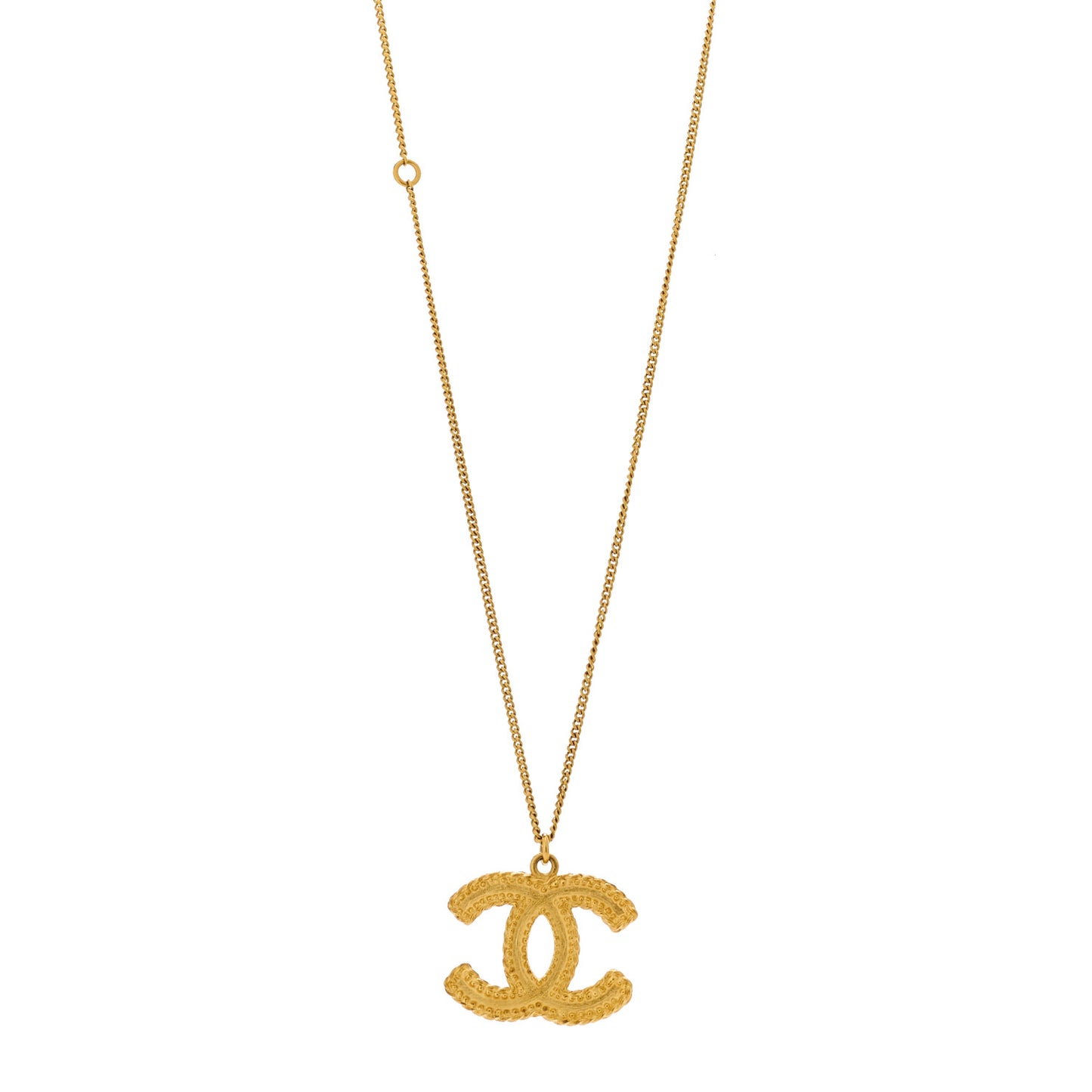 Metal CC Necklace Matte Gold