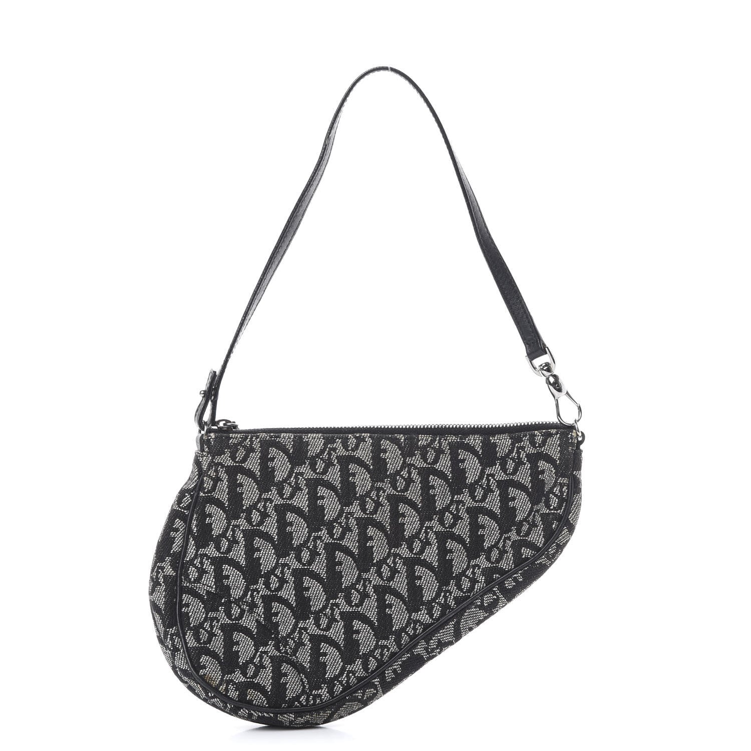 Christian Dior Monogram Mini Saddle Pochette Black 1 of 12
