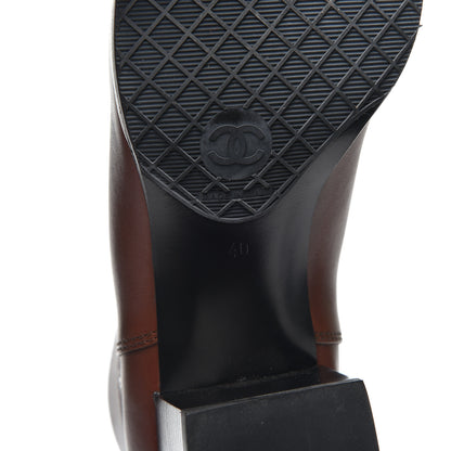 Chanel Lambskin CC Ankle Boots 40 Marron 7 of 13