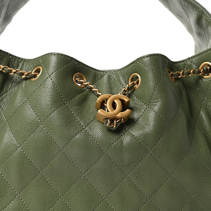 Chanel Caviar Quilted Small Chanel 25 Handbag Khaki 8 of 10