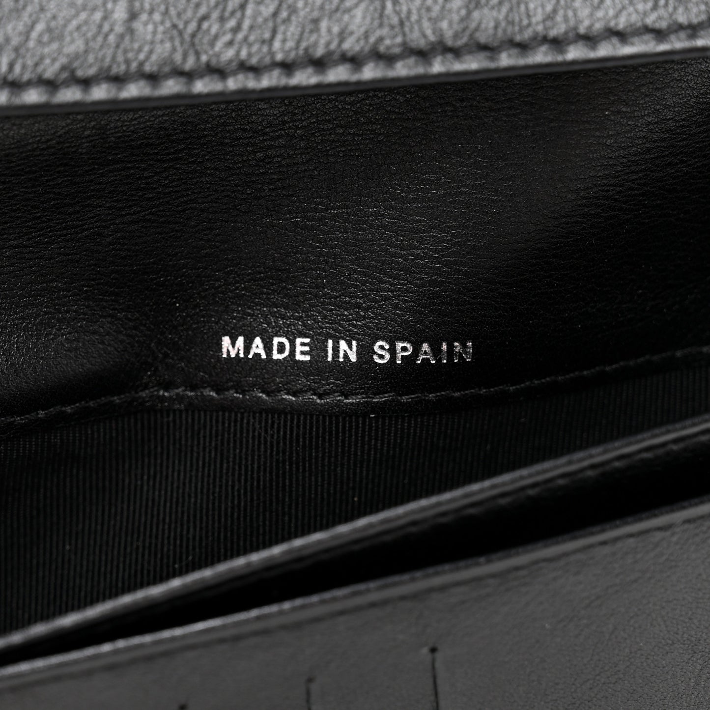 Patent Calfskin Quilted Yen Wallet Black