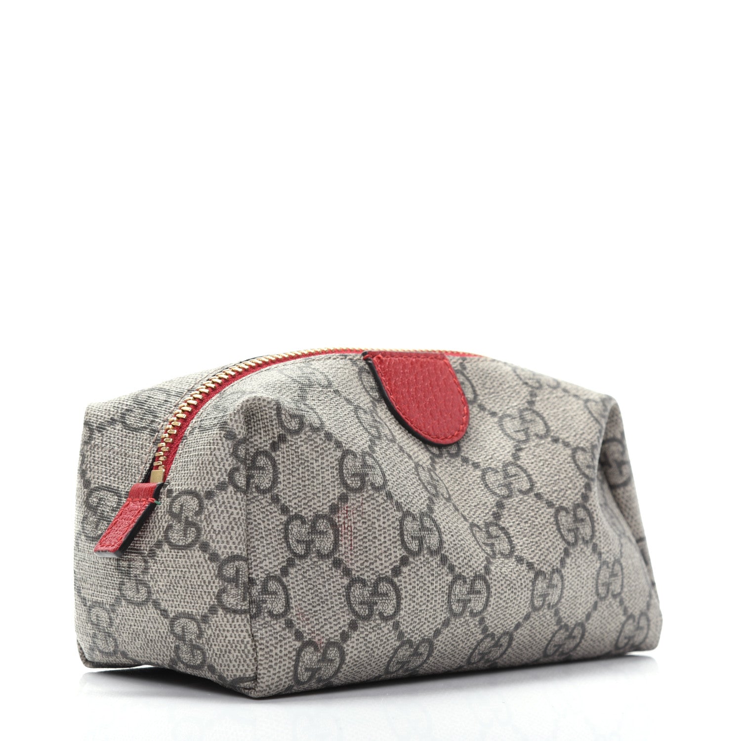 Gucci Soft GG Supreme Monogram Calfskin Small Ophidia Cosmetic Case Beige Ebony Hibiscus Red 3 of 14