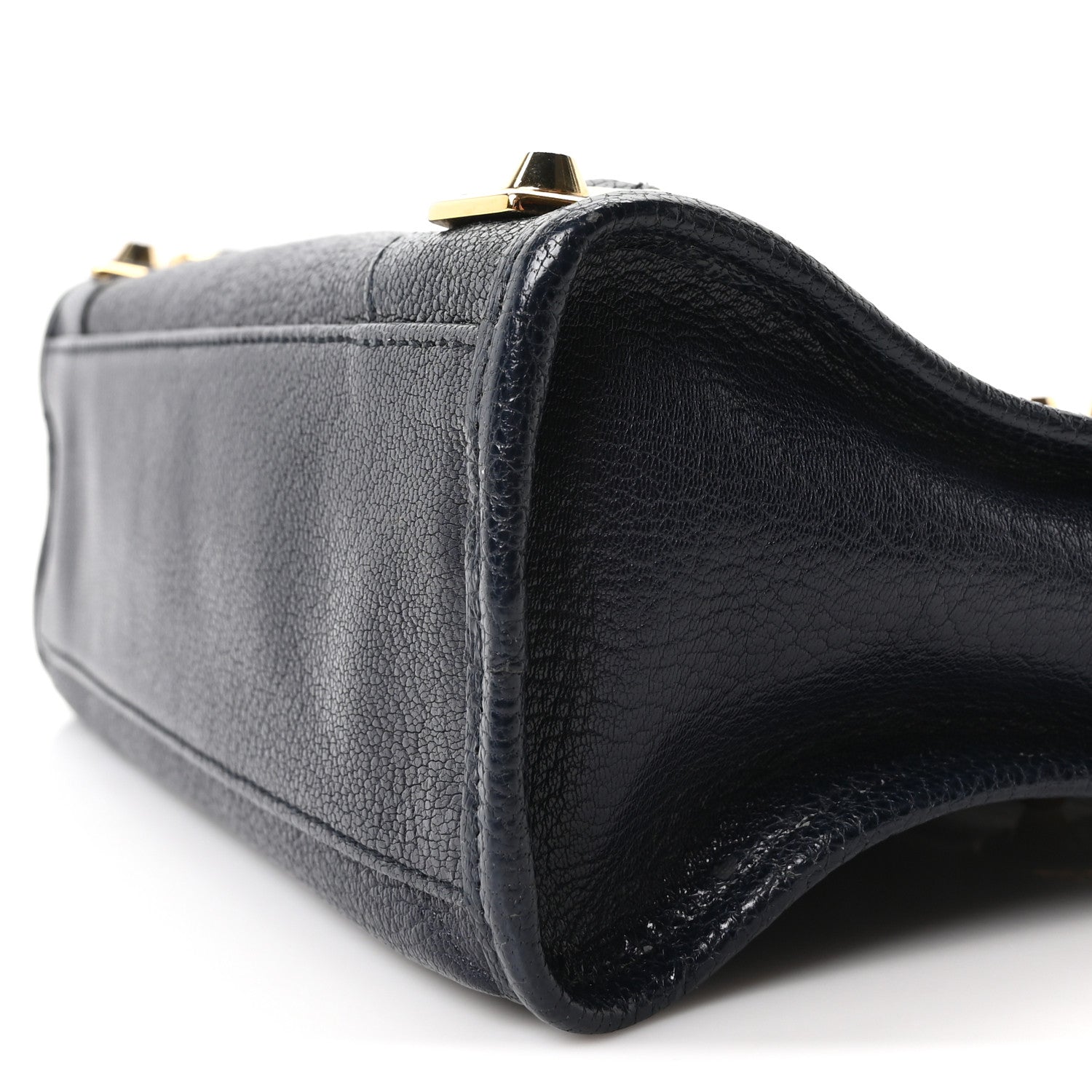 Balenciaga Chevre Gold Metallic Edge Hardware Mini City Bleu Nuit 11 of 11