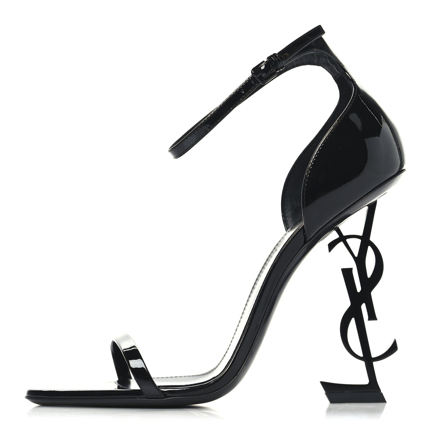 Patent Calfskin Opyum 110 Sandals 39 Black