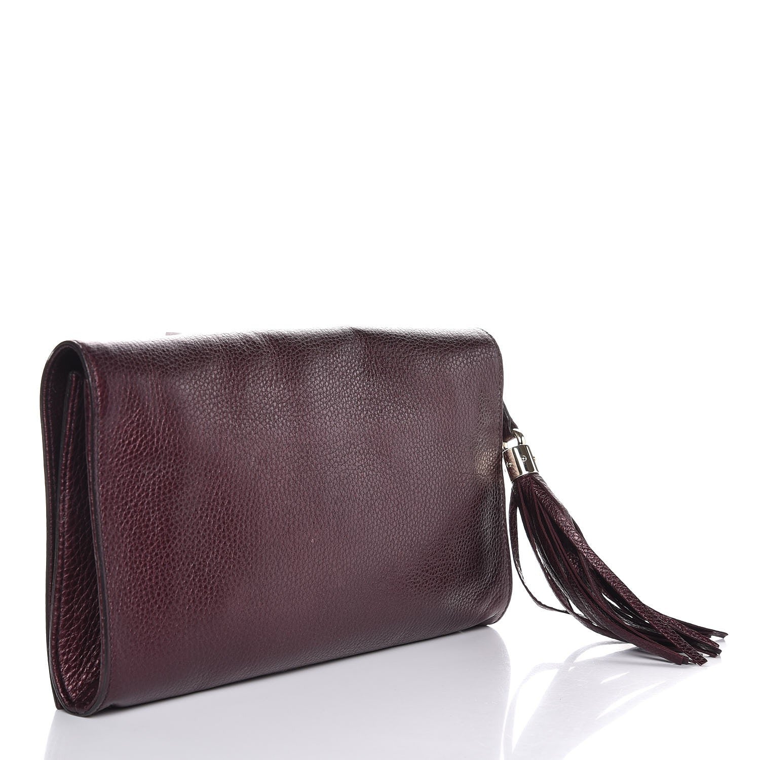 Gucci Metallic Cellarius Calfskin Medium Soho Clutch Classic Burgundy 3 of 10