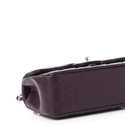 Chanel Lambskin Quilted Mini Rectangular Flap Dark Purple 8 of 10