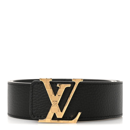 Louis Vuitton Calfskin 40mm Damier LV Initiales Reversible Belt 85 34 Gray Black 1 of 8