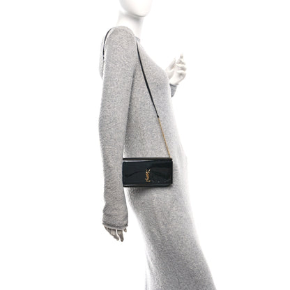 Saint Laurent Vernice Diamond Calfskin Monogram Phone Holder Crossbody Black 2 of 10