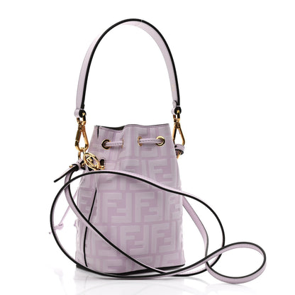 Fendi Vitello Termosport F is Fendi FF 1974 Embossed Mini Mon Tresor Bucket Bag Anemone 3 of 10