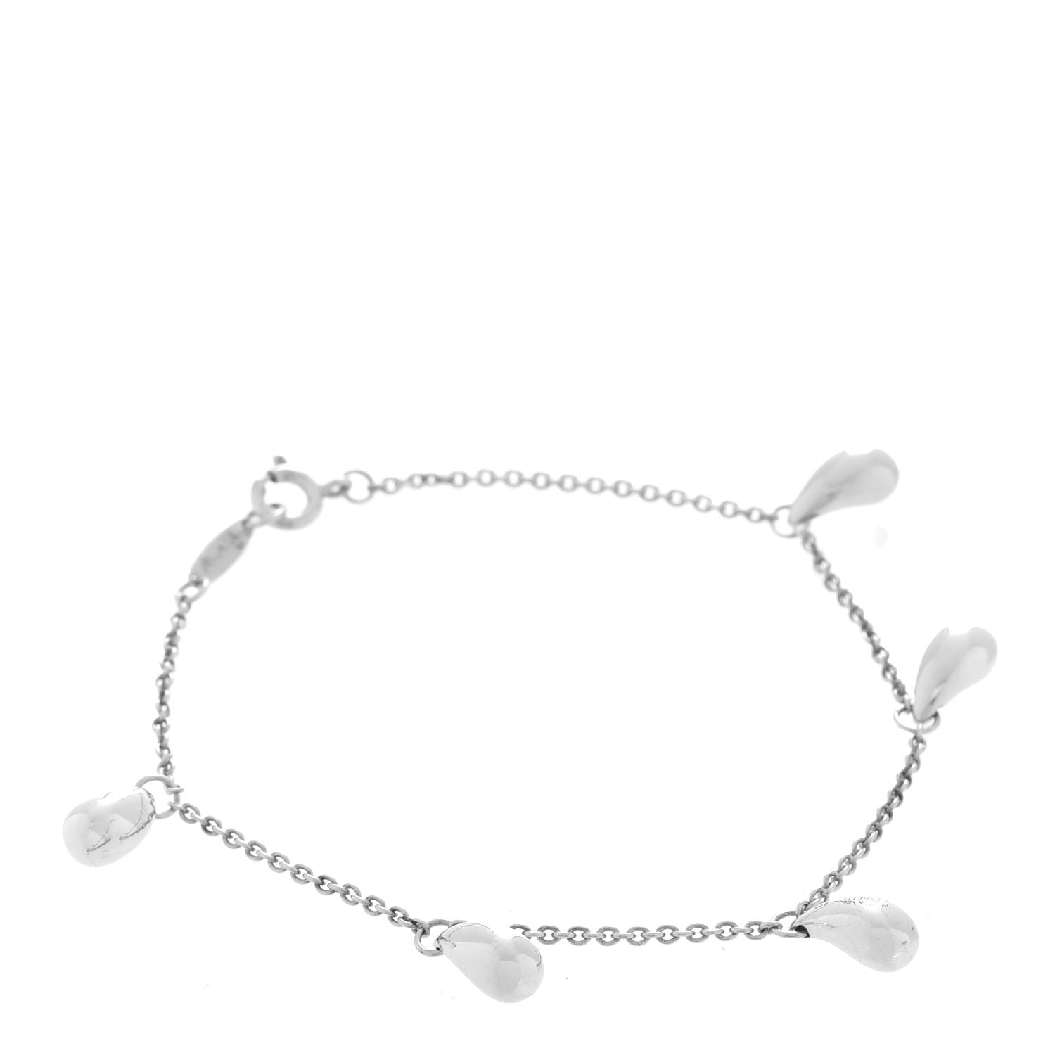 Tiffany Sterling Silver Elsa Peretti Five Teardrop Charm Bracelet 1 of 6