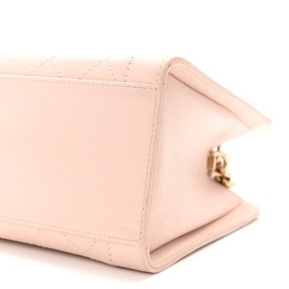 Chanel Grained Calfskin Stitched Small Label Click Shopper Tote Light Beige 10 of 11
