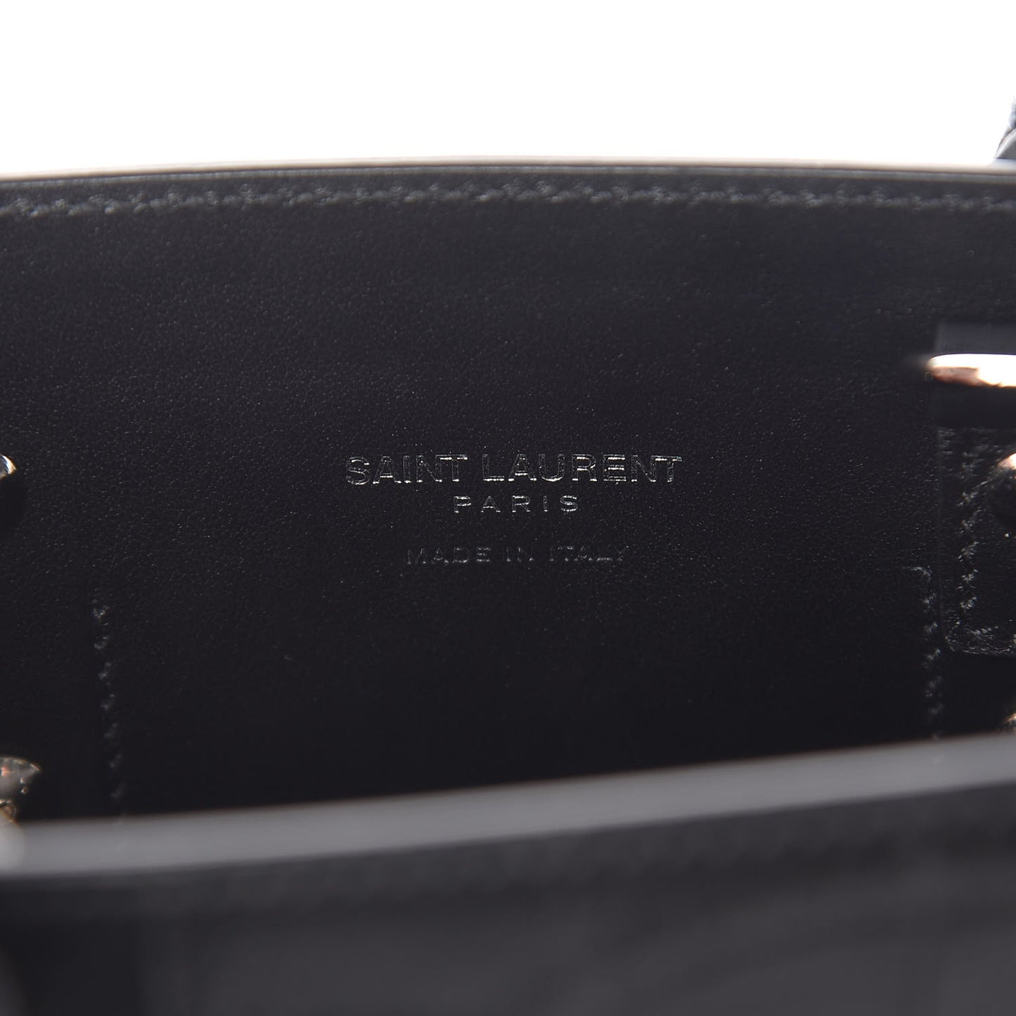 Calfskin Crocodile Embossed Nano Sac De Jour Black