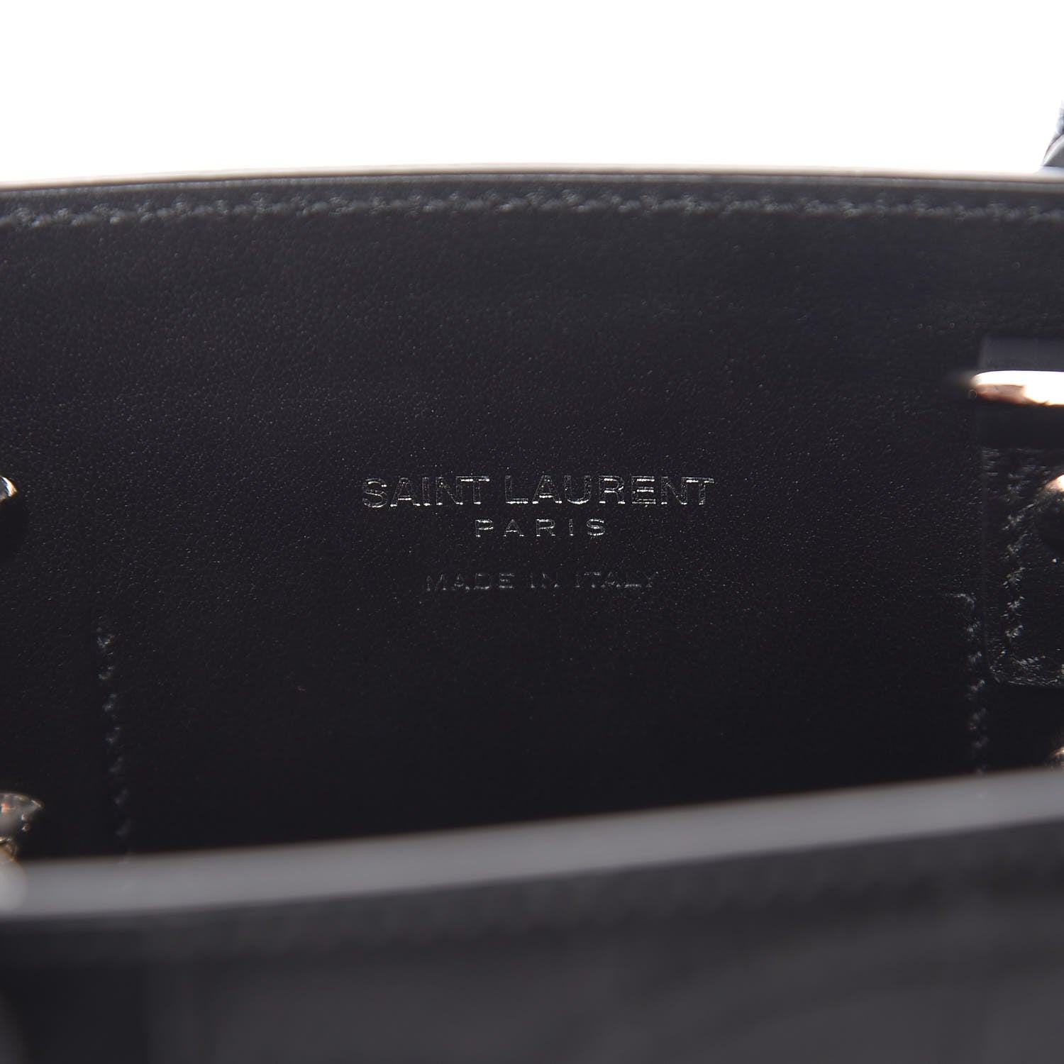 Saint Laurent Calfskin Crocodile Embossed Nano Sac De Jour Black 6 of 10
