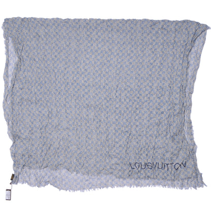 Louis Vuitton Cotton Linen Etole Damier Palm Stole Blue 4 of 7