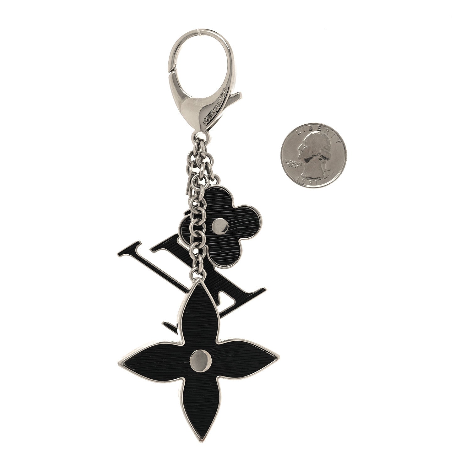 Louis Vuitton Electric Epi Fleur d'Epi Bag Charm Black 2 of 5