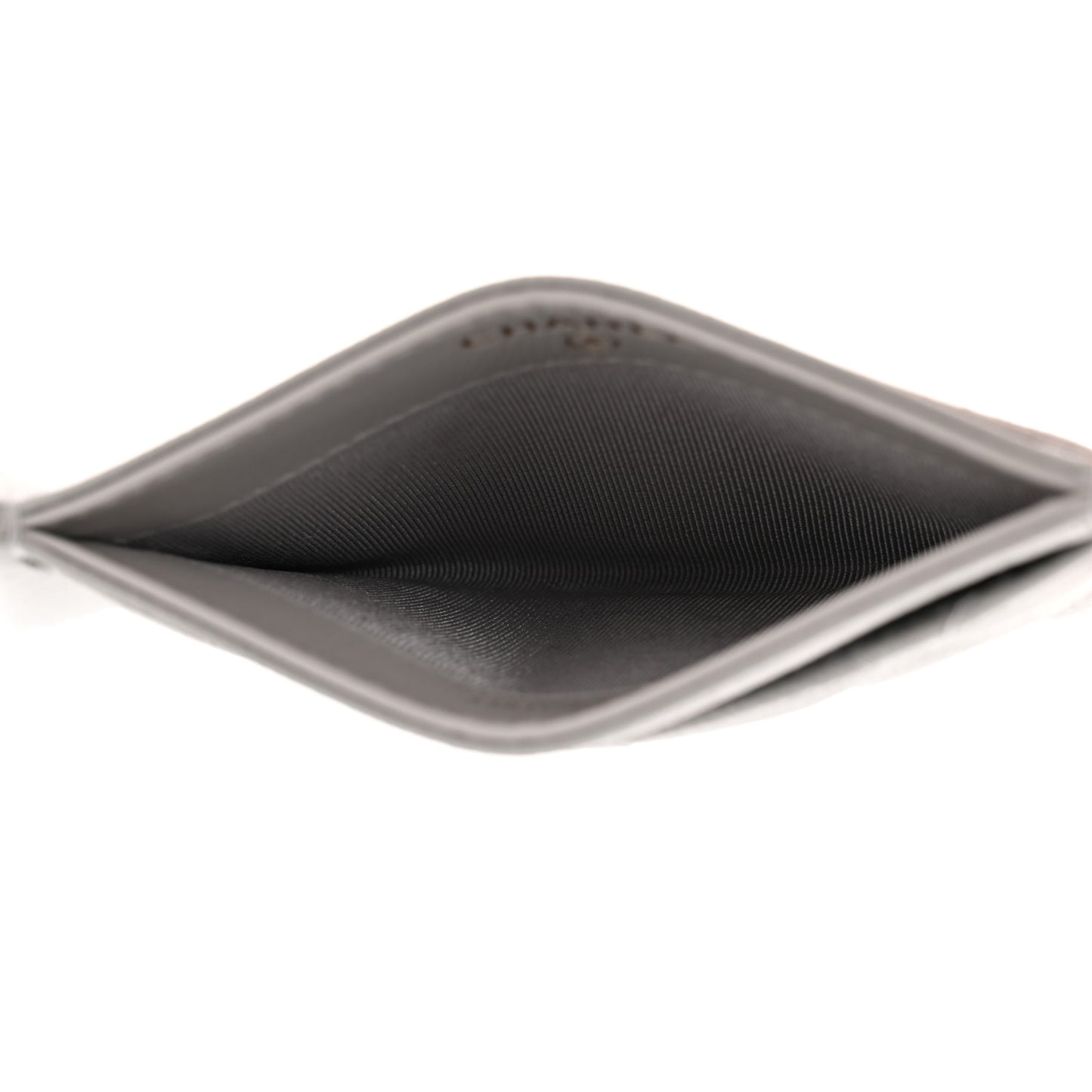 Caviar Quilted Card Holder Grey