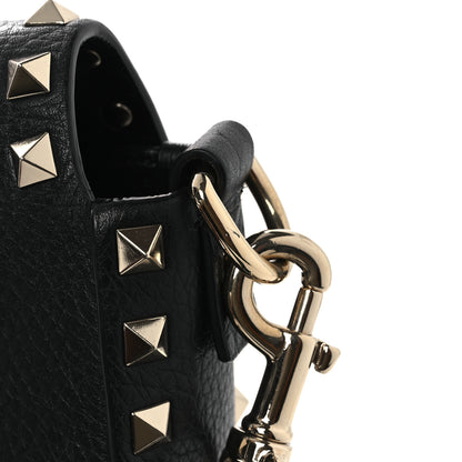 Valentino Garavani Grained Calfskin Rockstud Saddle Bag Black 12 of 12