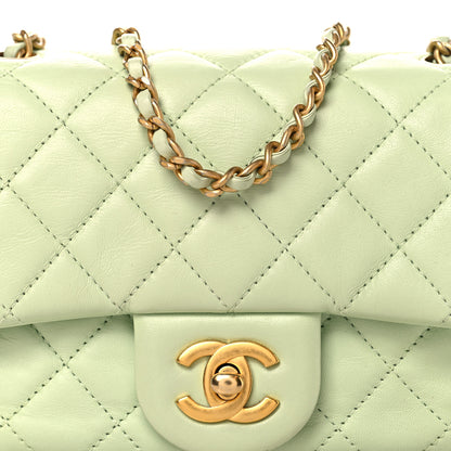 Chanel Lambskin Quilted Mini Pearl Crush Flap Light Green 8 of 10
