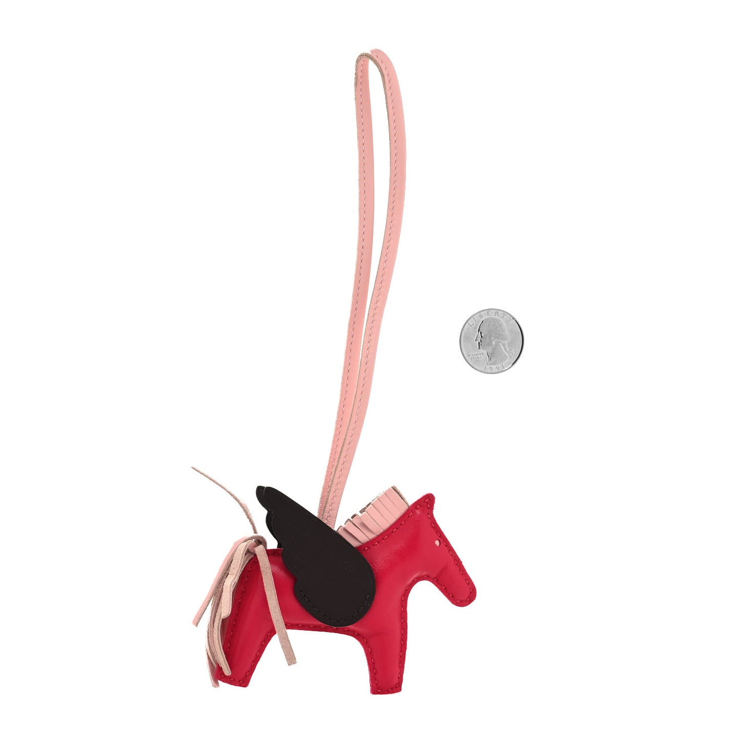 Milo Lambskin Grigri Rodeo Pegase Horse Bag Charm PM Framboise Rose Sakura Rouge Sellier