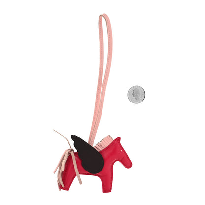 Hermes Milo Lambskin Grigri Rodeo Pegase Horse Bag Charm PM Framboise Rose Sakura Rouge Sellier 2 of 4