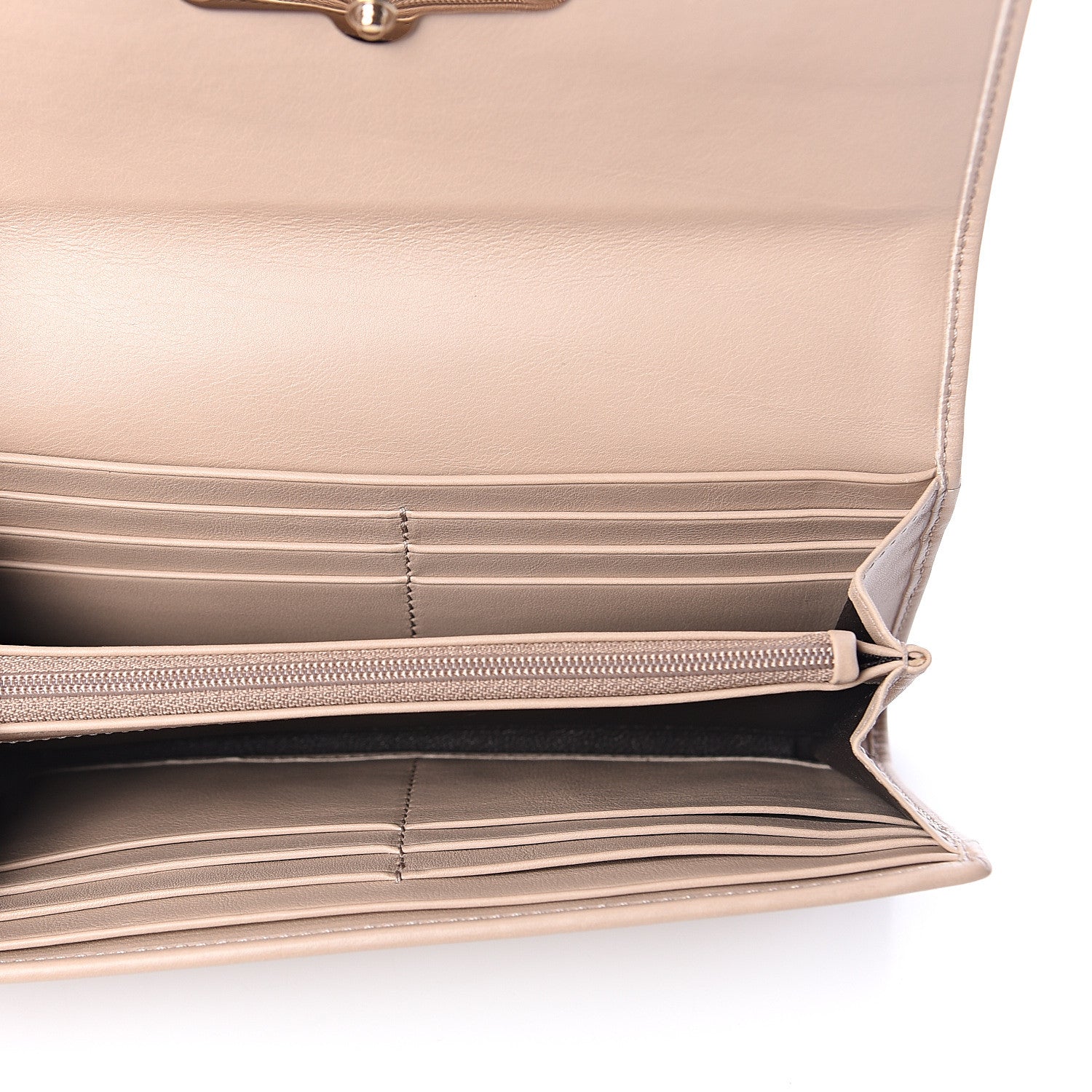 Gucci Calfskin Bamboo Continental Wallet Nude 4 of 5