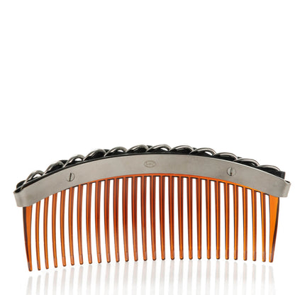 Chanel Lambskin Chain Large CC Hair Comb Black 3 of 6