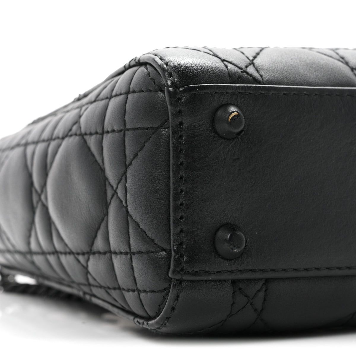 Ultra Matte Calfskin Cannage Mini Lady Dior Black