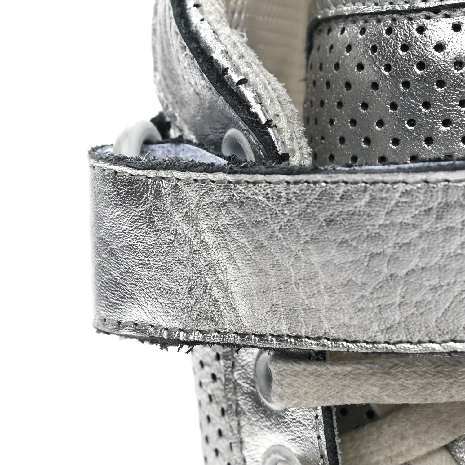 Saint Laurent Calfskin Perforated Womens SL24 Sneakers 39 Argento 9 of 12