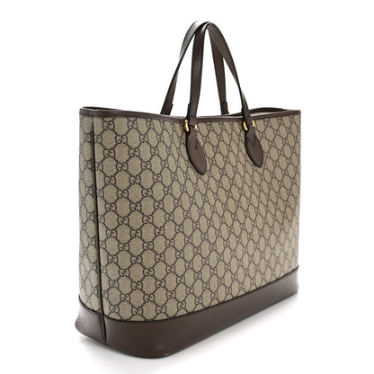 Gucci GG Supreme Monogram Textured Calfskin Large Ophidia Shoulder Tote Bag Beige Ebony New Acero 3 of 12