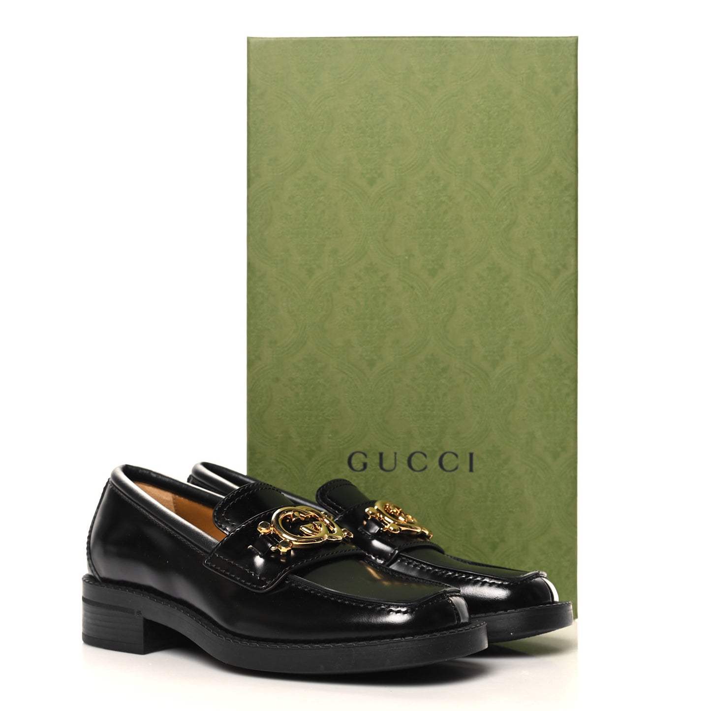 Spice Lux Nappa Samoa Interlocking G Loafers 36.5 Black