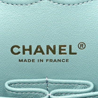 Chanel Caviar Quilted Medium Double Flap Light Blue 6 of 10