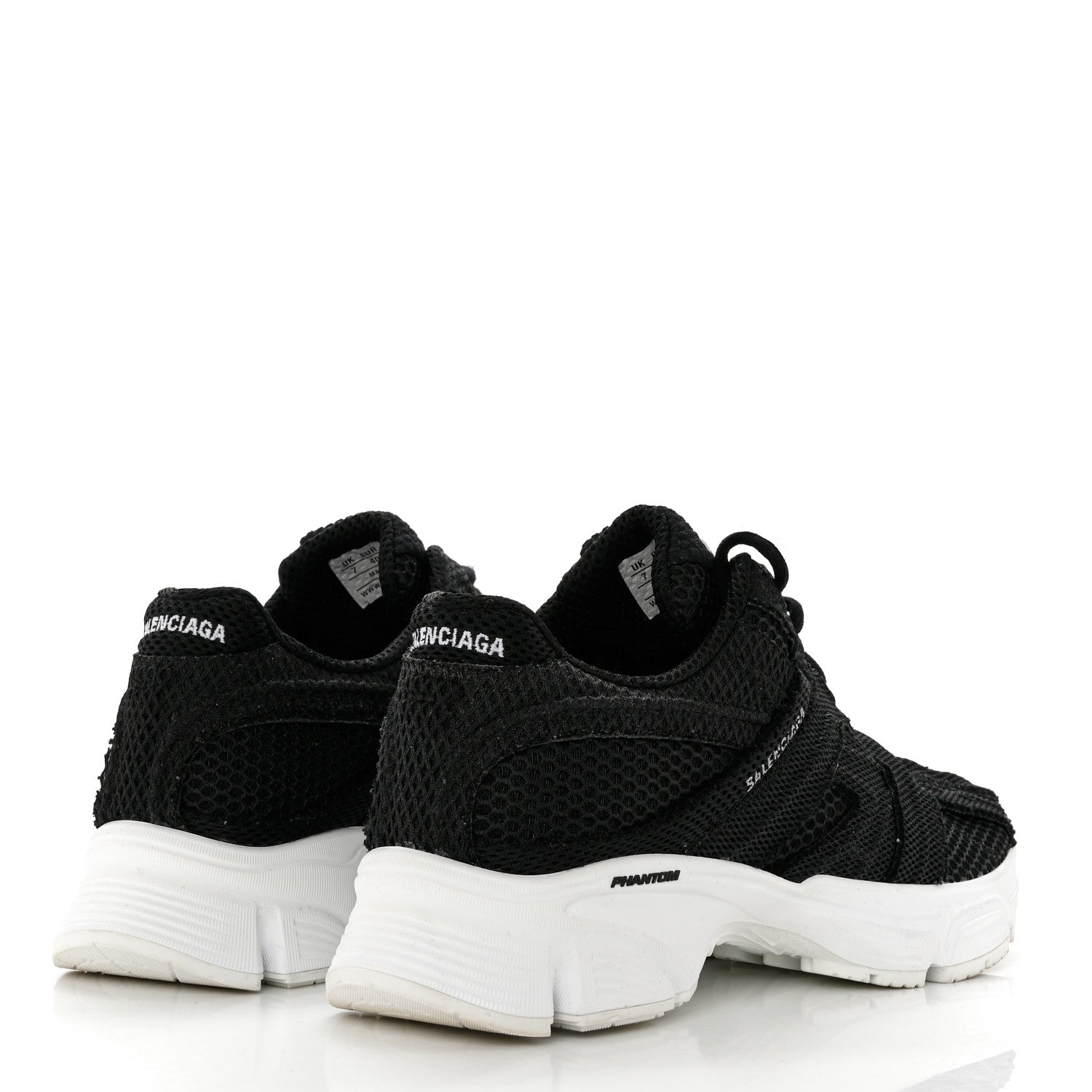 Balenciaga Fabric Mesh Womens Phantom Sneakers 40 Black White 4 of 9
