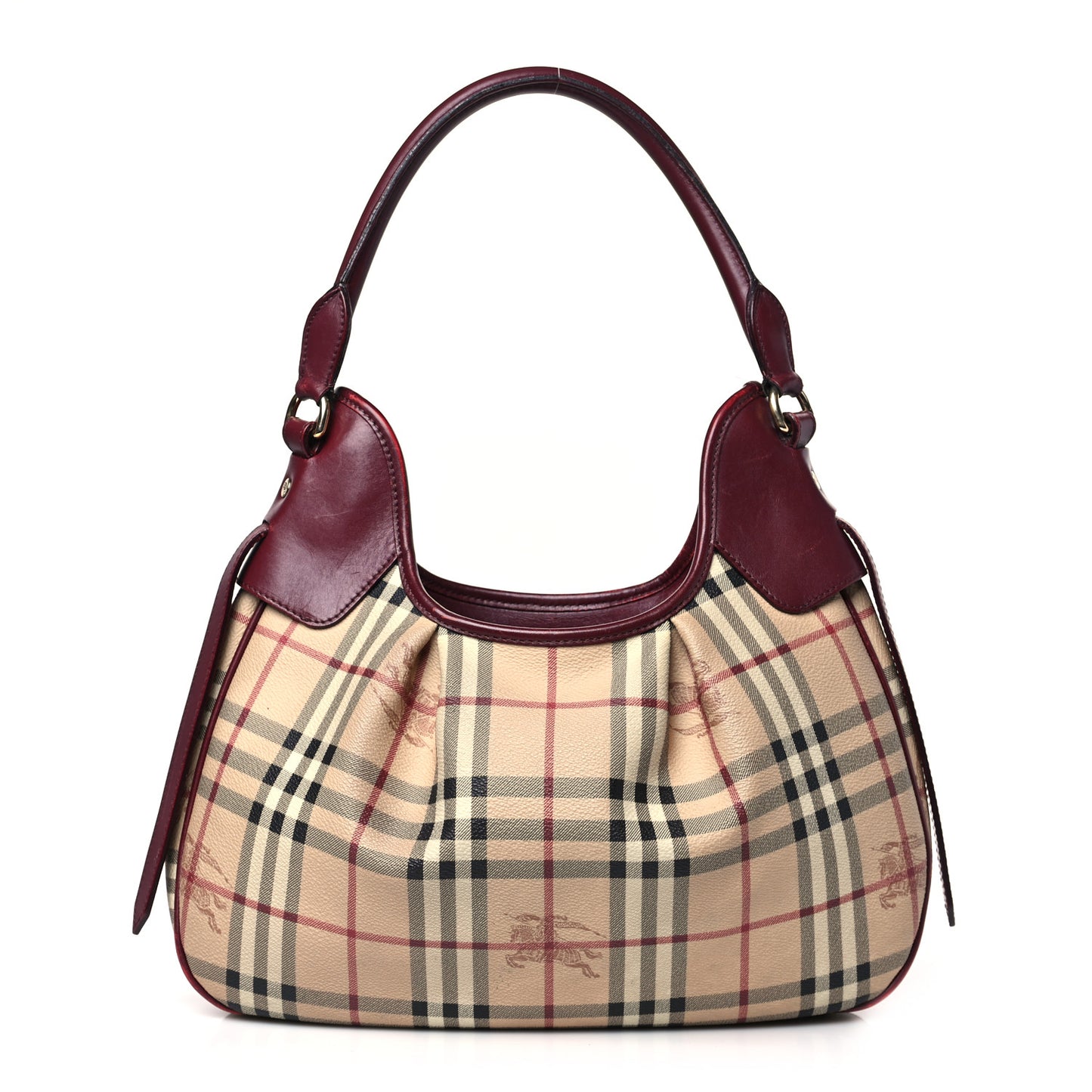 Haymarket Check Small Brooklyn Hobo Burgundy