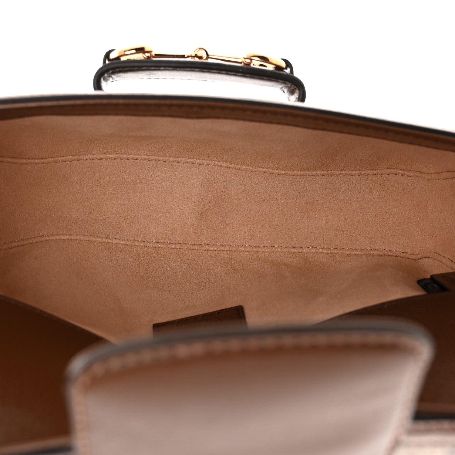 Gucci GG Supreme Monogram Small Horsebit 1955 Chain Shoulder Bag Beige Ebony Brown Sugar 5 of 9