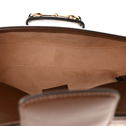 Gucci GG Supreme Monogram Small Horsebit 1955 Chain Shoulder Bag Beige Ebony Brown Sugar 5 of 9
